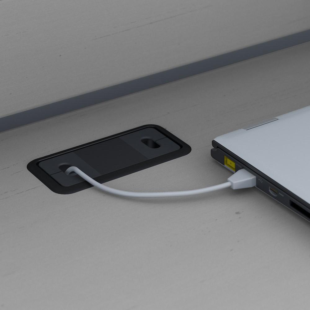 Bush Furniture - Salinas Mission Desk with Hutch, Lateral File Cabinet and Bookcase in Cape Cod Gray - SAL002CG veiw 5