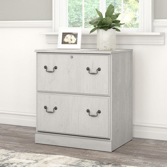 Bush Furniture - Saratoga 2 Drawer Lateral File Cabinet in Linen White Oak - EX45754-03 veiw 2
