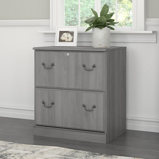 Bush Furniture - Saratoga 2 Drawer Lateral File Cabinet in Modern Gray - EX45854-03 veiw 2