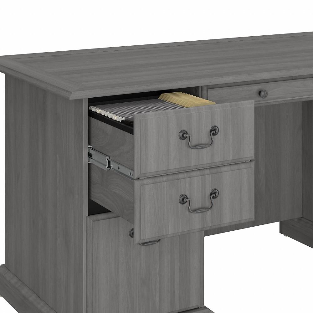 Bush Furniture - Saratoga Executive Desk with Drawers in Modern Gray - EX45866-03K veiw 5