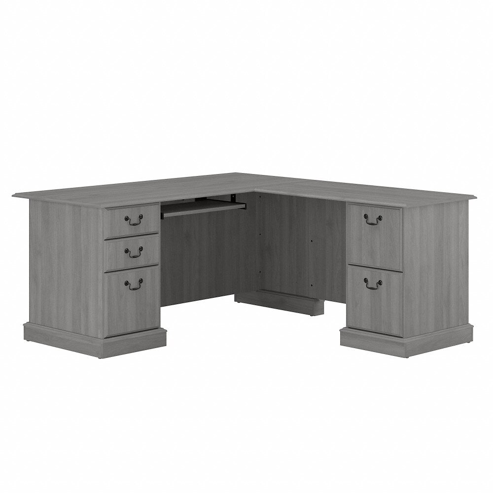 Bush Furniture - Saratoga L Shaped Computer Desk with Drawers in Modern Gray - EX45870-03K veiw 1