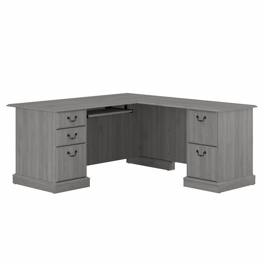 Bush Furniture - Saratoga L Shaped Computer Desk with Drawers in Modern Gray - EX45870-03K veiw 1