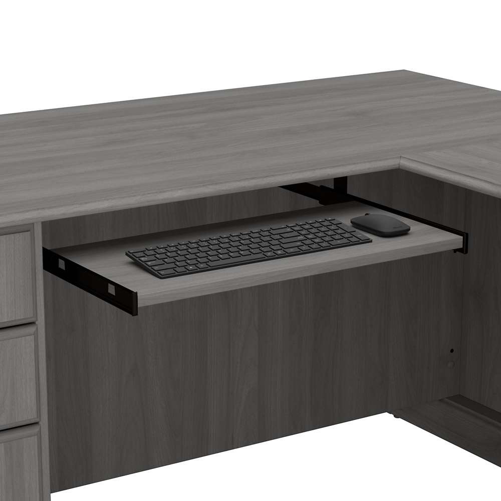 Bush Furniture - Saratoga L Shaped Computer Desk with File Cabinet and Bookcase Set in Modern Gray - SAR002MG veiw 5