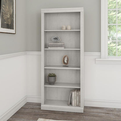Bush Furniture - Saratoga Tall 5 Shelf Bookcase in Linen White Oak - W1645C-03 veiw 2
