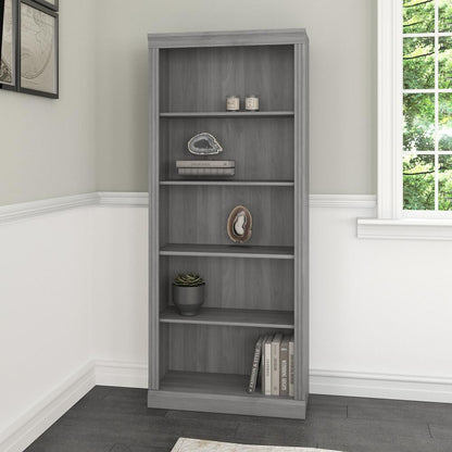 Bush Furniture - Saratoga Tall 5 Shelf Bookcase in Modern Gray - W1655C-03 veiw 2