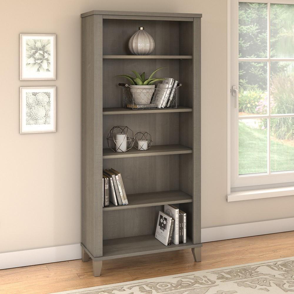 Bush Furniture - Somerset 5 Shelf Bookcase in Ash Gray - WC81665 veiw 2