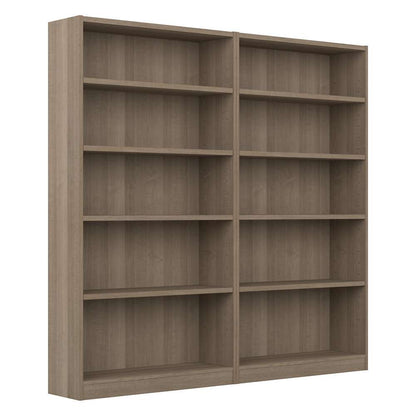 Bush Furniture - Universal 5 Shelf Bookcase in Ash Gray (Set of 2) - UB003AG veiw 1