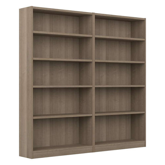 Bush Furniture - Universal 5 Shelf Bookcase in Ash Gray (Set of 2) - UB003AG veiw 1