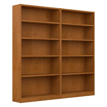 Bush Furniture - Universal 5 Shelf Bookcase in Natural Cherry (Set of 2) - UB003NC veiw 1