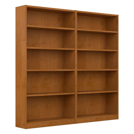 Bush Furniture - Universal 5 Shelf Bookcase in Natural Cherry (Set of 2) - UB003NC veiw 1