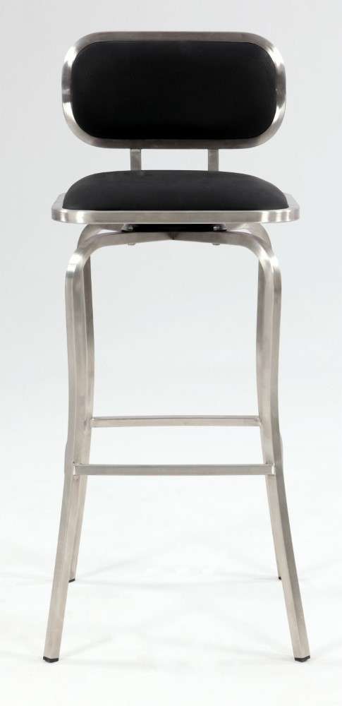 Chintaly - Modern Swivel Bar Stool Black - 1192-BS-BLK veiw 2