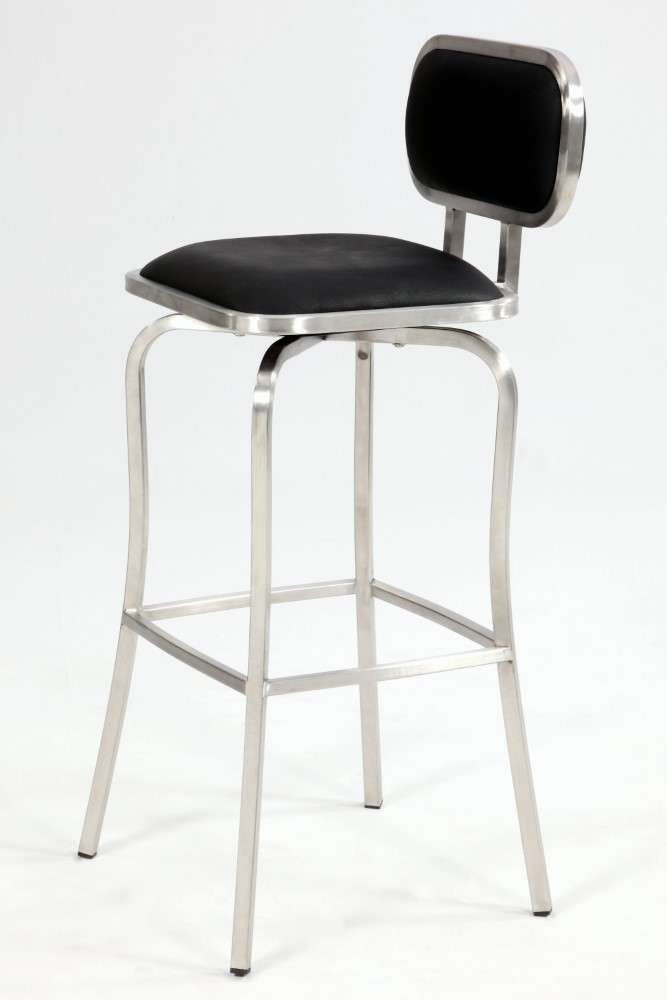 Chintaly - Modern Swivel Bar Stool Black - 1192-BS-BLK veiw 3