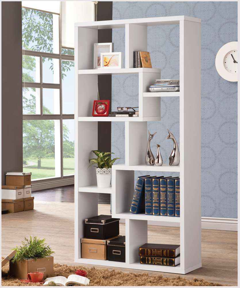 Coaster Theo Weathered Grey 10-Shelf Bookcase - Thumbnail 5