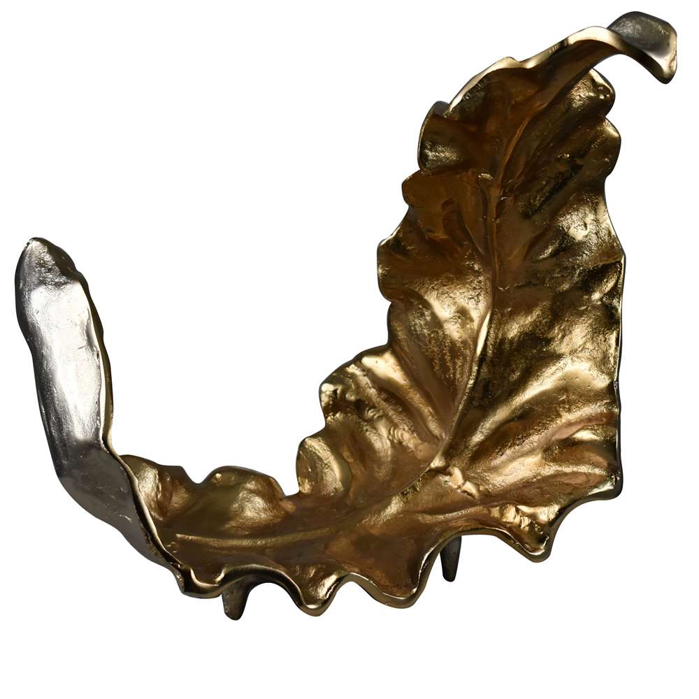 Crestview Collection - Willow Med. Two Toned Sculptural Leaf in Gold Finish - CVDZEN003 veiw 1