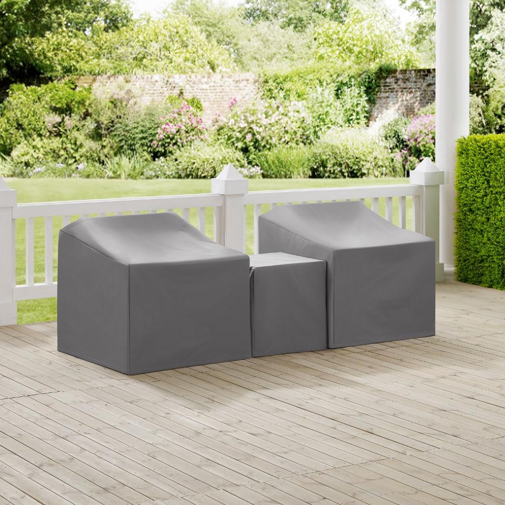 Crosley Furniture - 3 Piece Furniture Cover Set Gray - Two Arm Chairs, End Table - MO75008-GY veiw 4