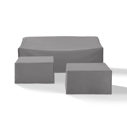 Crosley Furniture - 3 Piece Sectional Cover Set Gray - Sofa, 2 Square Table/Ottoman - MO75013-GY veiw 1