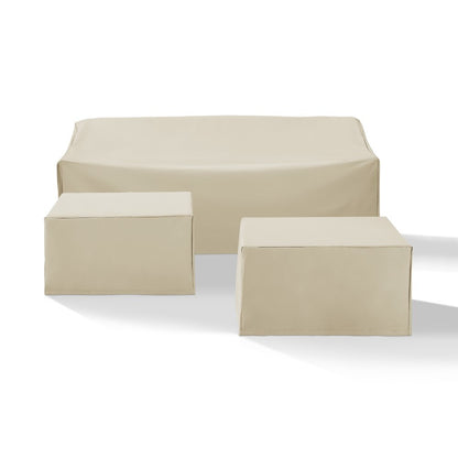 Crosley Furniture - 3 Piece Sectional Cover Set Tan - Sofa, 2 Square Table/Ottoman - MO75013-TA veiw 1