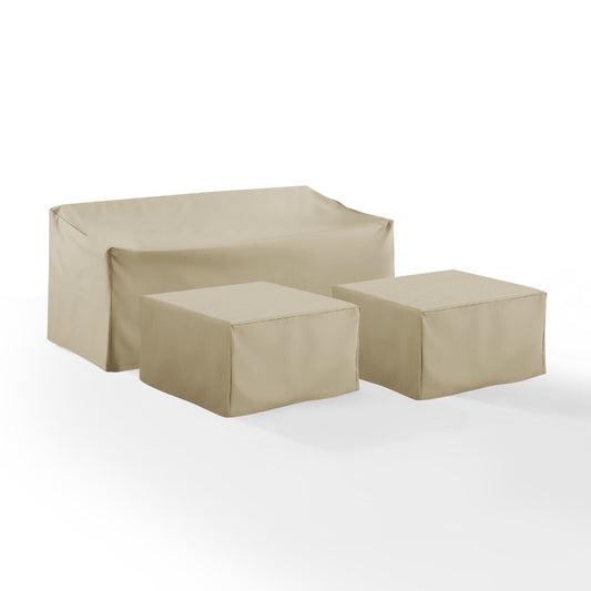 Crosley Furniture - 3 Piece Sectional Cover Set Tan - Sofa, 2 Square Table/Ottoman - MO75013-TA veiw 2