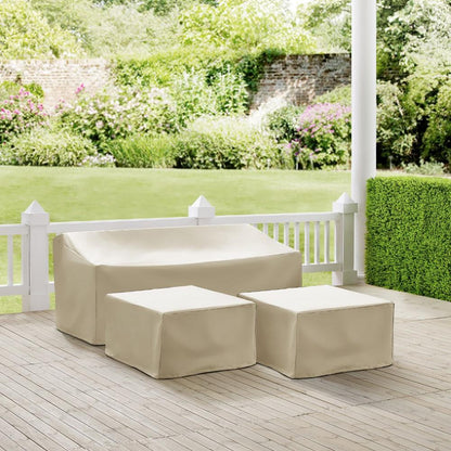 Crosley Furniture - 3 Piece Sectional Cover Set Tan - Sofa, 2 Square Table/Ottoman - MO75013-TA veiw 4