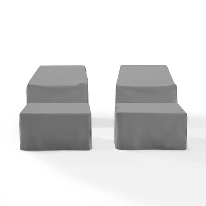 Crosley Furniture - 4 Piece Furniture Cover Set Gray - 2 Arm Chairs, 2 Ottomans - MO75009-GY veiw 1
