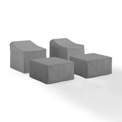 Crosley Furniture - 4 Piece Furniture Cover Set Gray - 2 Arm Chairs, 2 Ottomans - MO75009-GY veiw 2