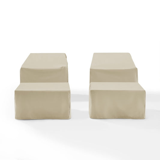 Crosley Furniture - 4 Piece Furniture Cover Set Tan - 2 Arm Chairs, 2 Ottomans - MO75009-TA veiw 1