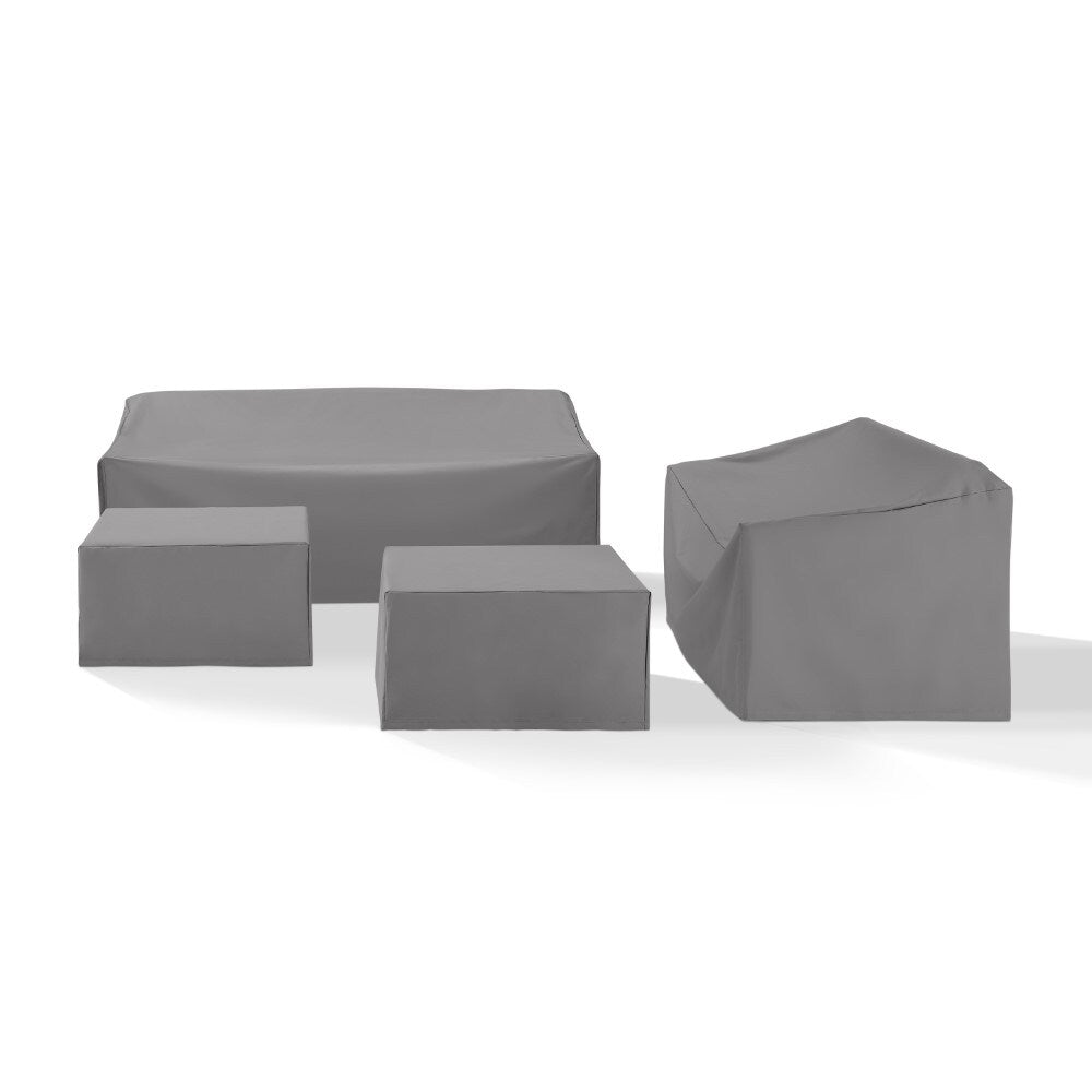 Crosley Furniture - 4 Piece Sectional Cover Set Gray - Loveseat, Sofa, 2 Square Table/Ottoman - MO75012-GY veiw 1