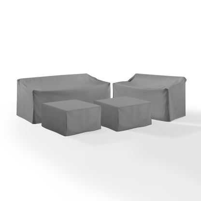 Crosley Furniture - 4 Piece Sectional Cover Set Gray - Loveseat, Sofa, 2 Square Table/Ottoman - MO75012-GY veiw 2