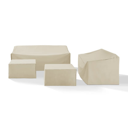 Crosley Furniture - 4 Piece Sectional Cover Set Tan - Loveseat, Sofa, 2 Square Table/Ottoman - MO75012-TA veiw 1