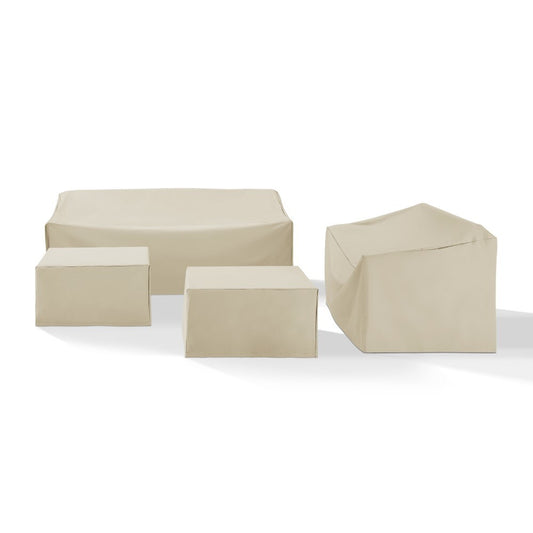 Crosley Furniture - 4 Piece Sectional Cover Set Tan - Loveseat, Sofa, 2 Square Table/Ottoman - MO75012-TA veiw 1