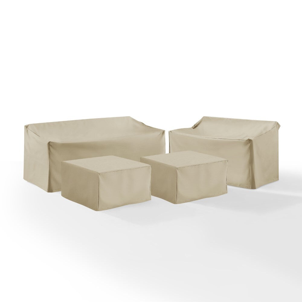 Crosley Furniture - 4 Piece Sectional Cover Set Tan - Loveseat, Sofa, 2 Square Table/Ottoman - MO75012-TA veiw 2