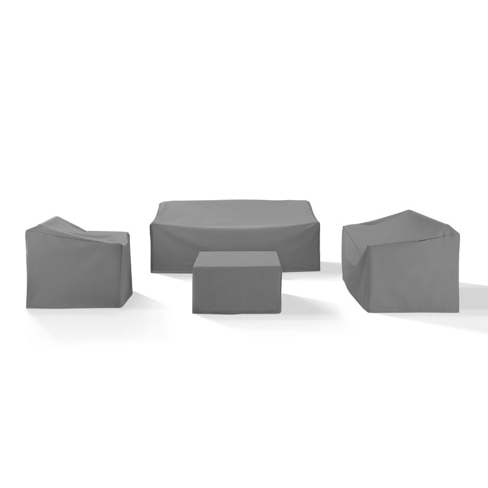 Crosley Furniture - 4 Piece Sectional Cover Set Gray - Loveseat, Sofa, Square Table/Ottoman, Arm Chair - MO75011-GY veiw 1