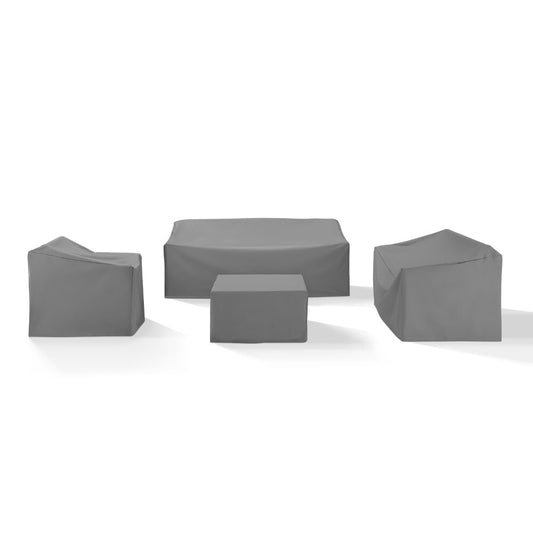 Crosley Furniture - 4 Piece Sectional Cover Set Gray - Loveseat, Sofa, Square Table/Ottoman, Arm Chair - MO75011-GY veiw 1