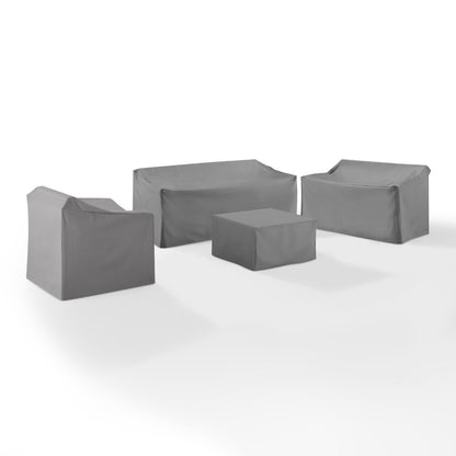 Crosley Furniture - 4 Piece Sectional Cover Set Gray - Loveseat, Sofa, Square Table/Ottoman, Arm Chair - MO75011-GY veiw 2