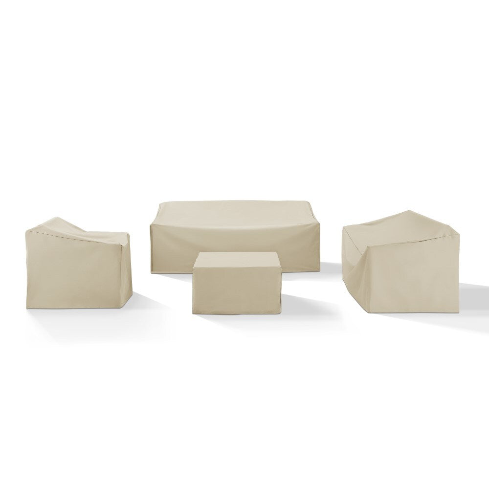 Crosley Furniture - 4 Piece Sectional Cover Set Tan - Loveseat, Sofa, Square Table/Ottoman, Arm Chair - MO75011-TA veiw 1