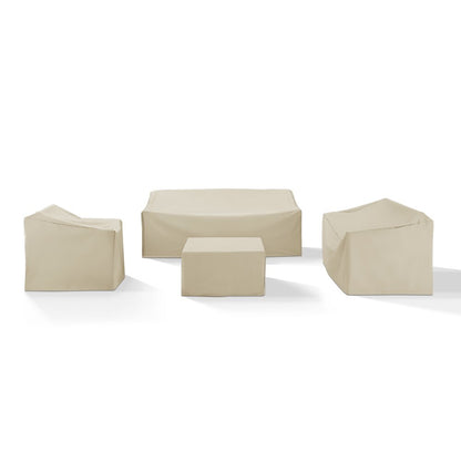 Crosley Furniture - 4 Piece Sectional Cover Set Tan - Loveseat, Sofa, Square Table/Ottoman, Arm Chair - MO75011-TA veiw 1