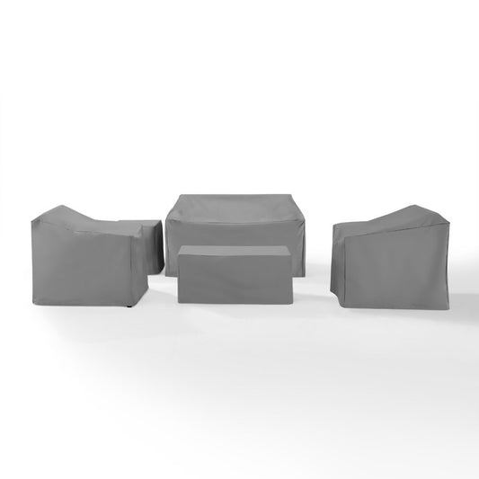 Crosley Furniture - 5 Piece Furniture Cover Set Gray - Loveseat, Two Arm Chairs, End Table, Rectangle Table - MO75007-GY veiw 1