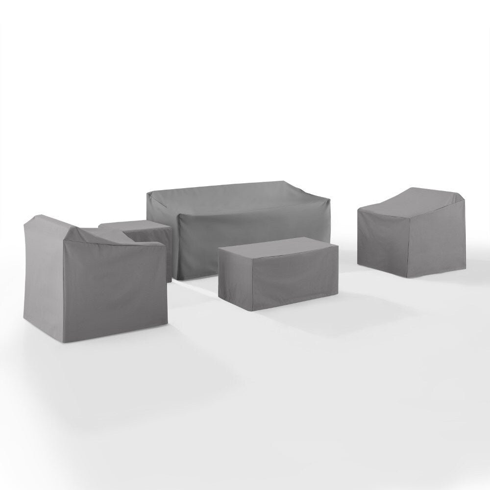 Crosley Furniture - 5 Piece Furniture Cover Set Gray - Sofa, Two Arm Chairs, End Table, Rectangle Table - MO75006-GY veiw 2
