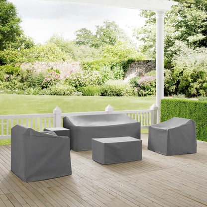 Crosley Furniture - 5 Piece Furniture Cover Set Gray - Sofa, Two Arm Chairs, End Table, Rectangle Table - MO75006-GY veiw 4