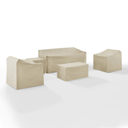 Crosley Furniture - 5 Piece Furniture Cover Set Tan - Sofa, Two Arm Chairs, End Table, Rectangle Table - MO75006-TA veiw 2