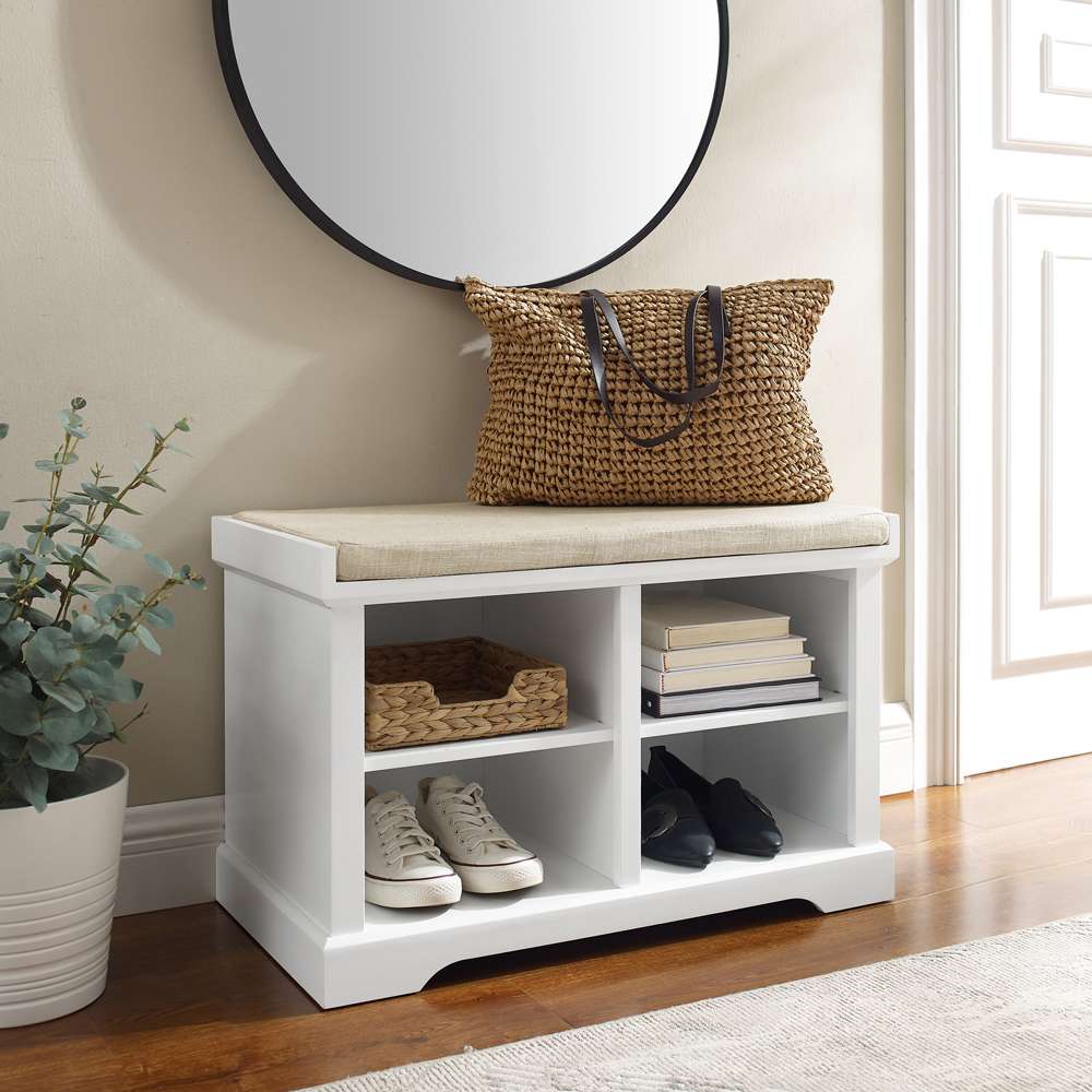 Crosley Furniture - Anderson Storage Bench White/Tan - CF6031-WH veiw 1