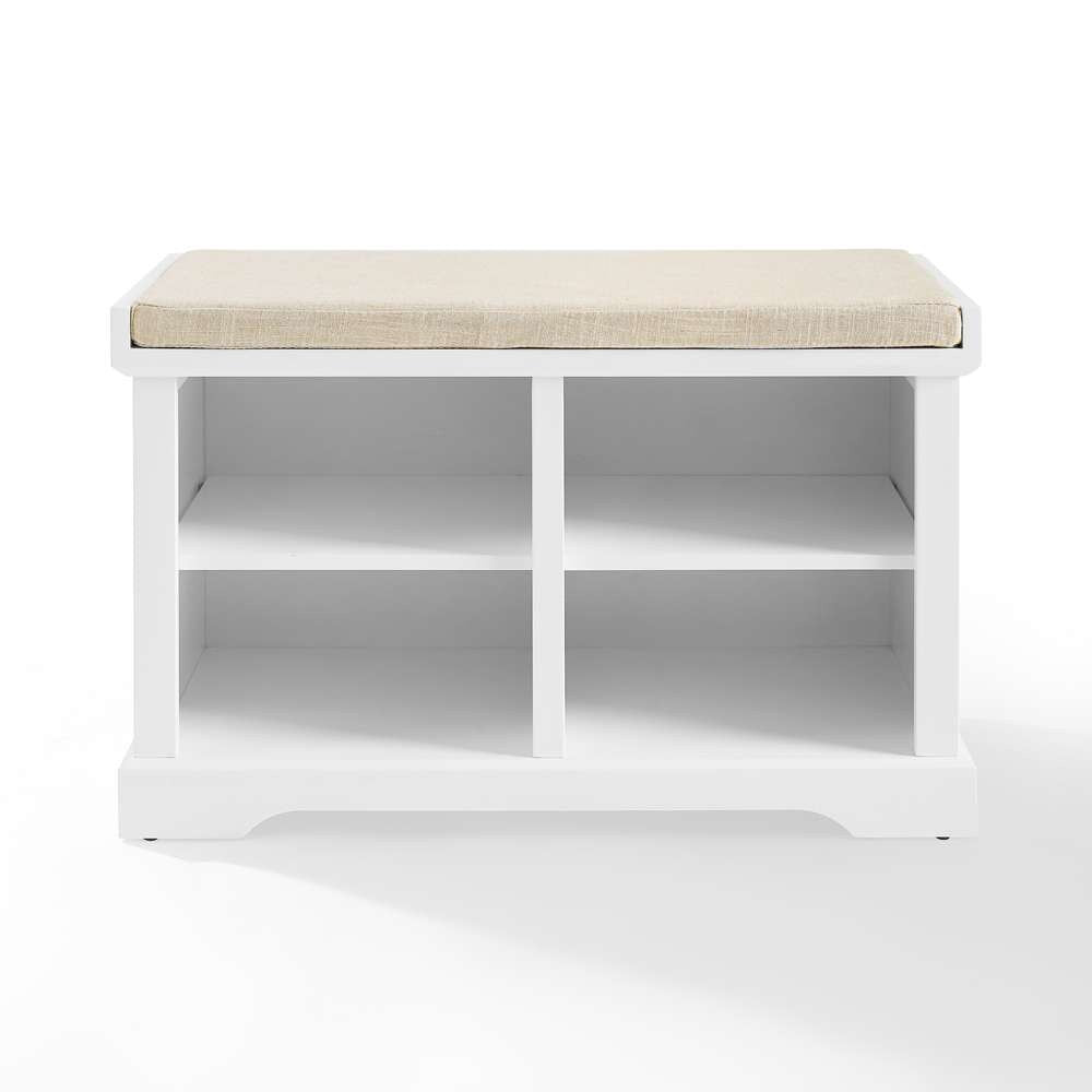 Crosley Furniture - Anderson Storage Bench White/Tan - CF6031-WH veiw 3