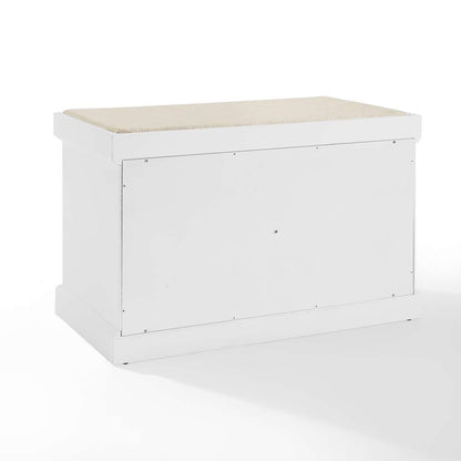 Crosley Furniture - Anderson Storage Bench White/Tan - CF6031-WH veiw 4