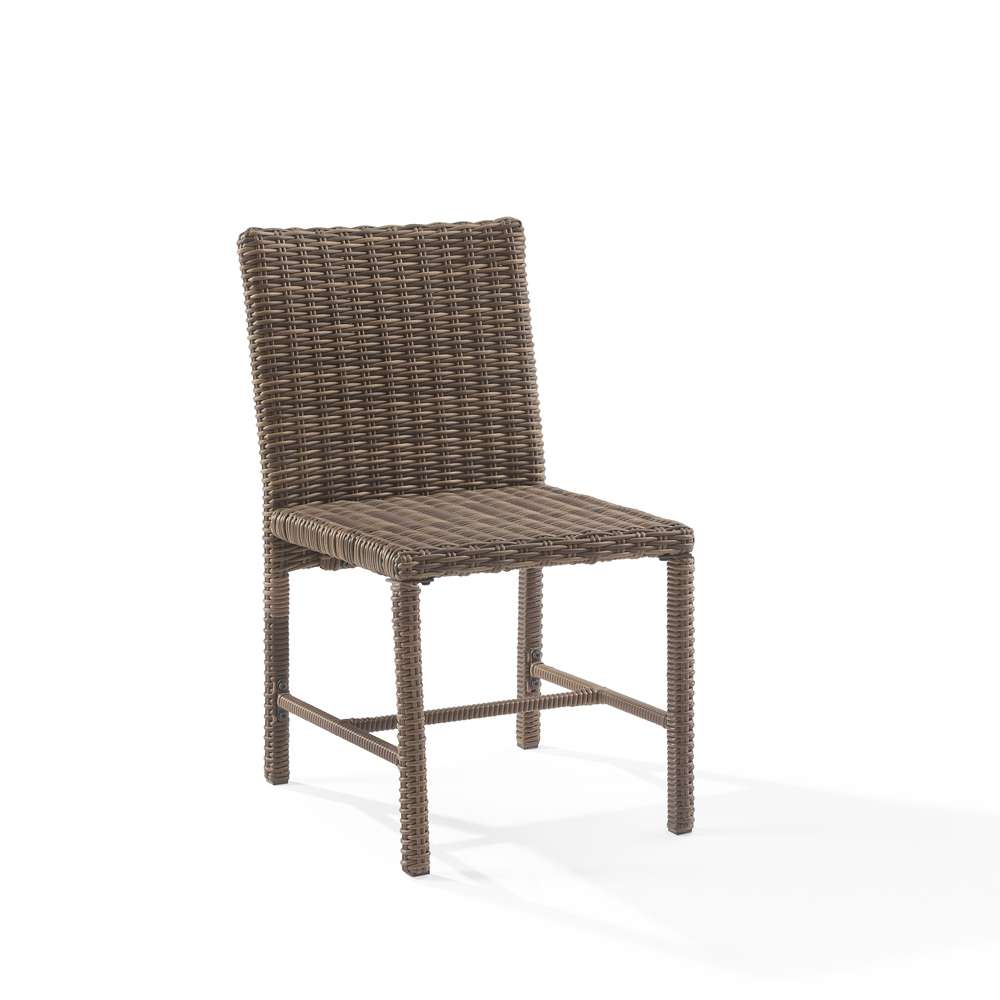 Crosley Furniture - Bradenton 2Pc Outdoor Wicker Dining Chair Set Navy/Weathered Brown - 2 Dining Chairs - KO70421WB-NV veiw 4