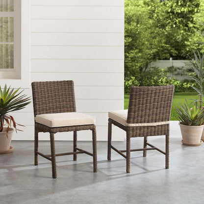 Crosley Furniture - Bradenton 2Pc Outdoor Wicker Dining Chair Set Sand/Weathered Brown - 2 Dining Chairs - KO70421WB-SA veiw 1