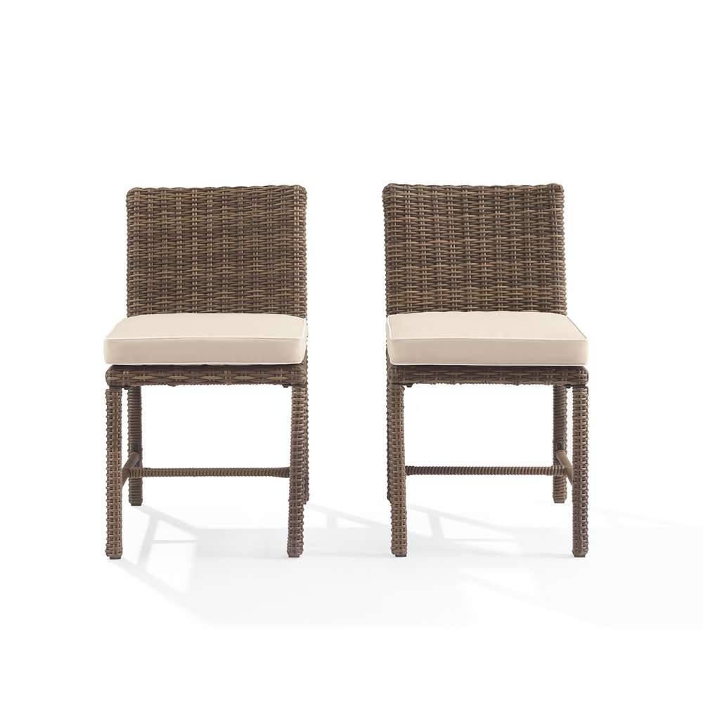 Crosley Furniture - Bradenton 2Pc Outdoor Wicker Dining Chair Set Sand/Weathered Brown - 2 Dining Chairs - KO70421WB-SA veiw 3