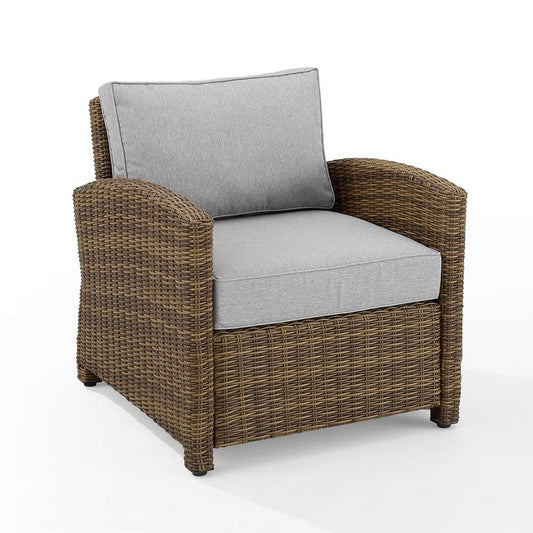 Crosley Furniture - Bradenton Outdoor Wicker Armchair Gray/Weathered Brown - KO70023WB-GY veiw 1
