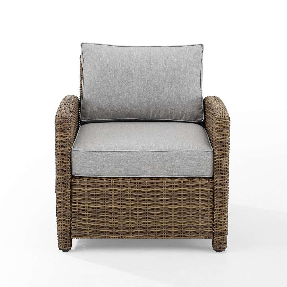 Crosley Furniture - Bradenton Outdoor Wicker Armchair Gray/Weathered Brown - KO70023WB-GY veiw 2