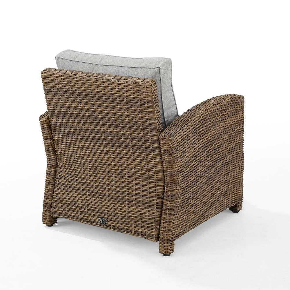 Crosley Furniture - Bradenton Outdoor Wicker Armchair Gray/Weathered Brown - KO70023WB-GY veiw 3