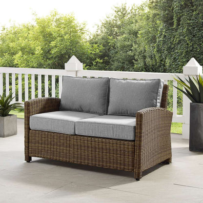 Crosley Furniture - Bradenton Outdoor Wicker Loveseat Gray/Weathered Brown - KO70022WB-GY veiw 1